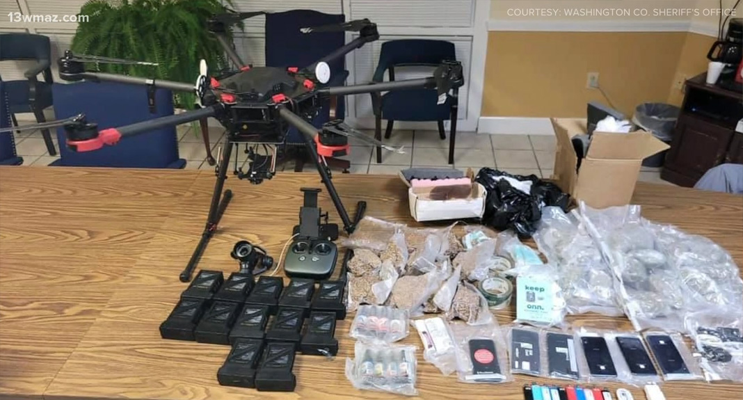 Contraband drop with Drone at prison systems