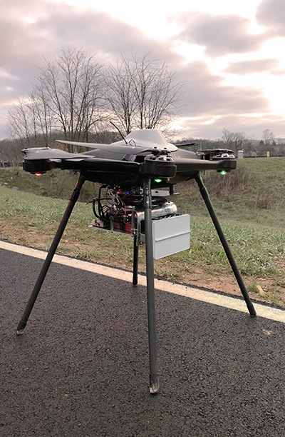 EchoFlight mounted to UAV (drone)