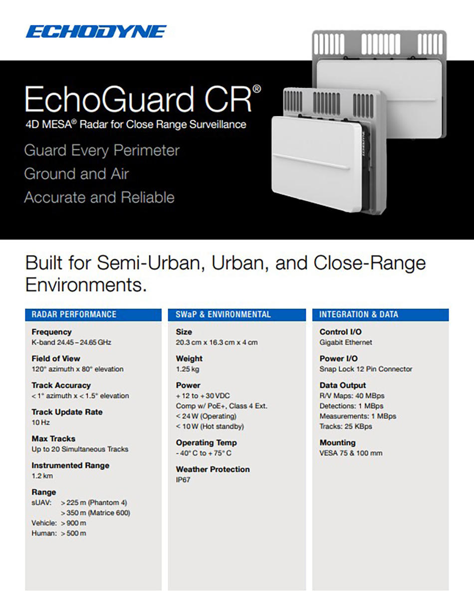 EchoGuard CR Radar for Constrained Environments