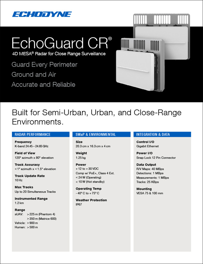 Technical Sheet - EchoGuard CR Radar