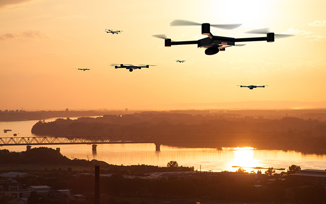Radar Tracks Drone Swarm