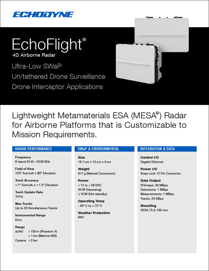 Technical Sheet - EchoFlight 4D Airborne Radar